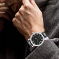 thumbnail image 4 of Reloj de cuarzo masculino de moda Reloj de pulsera informal con cinturón de cuero artificial para hombres (negro), 4 of 8