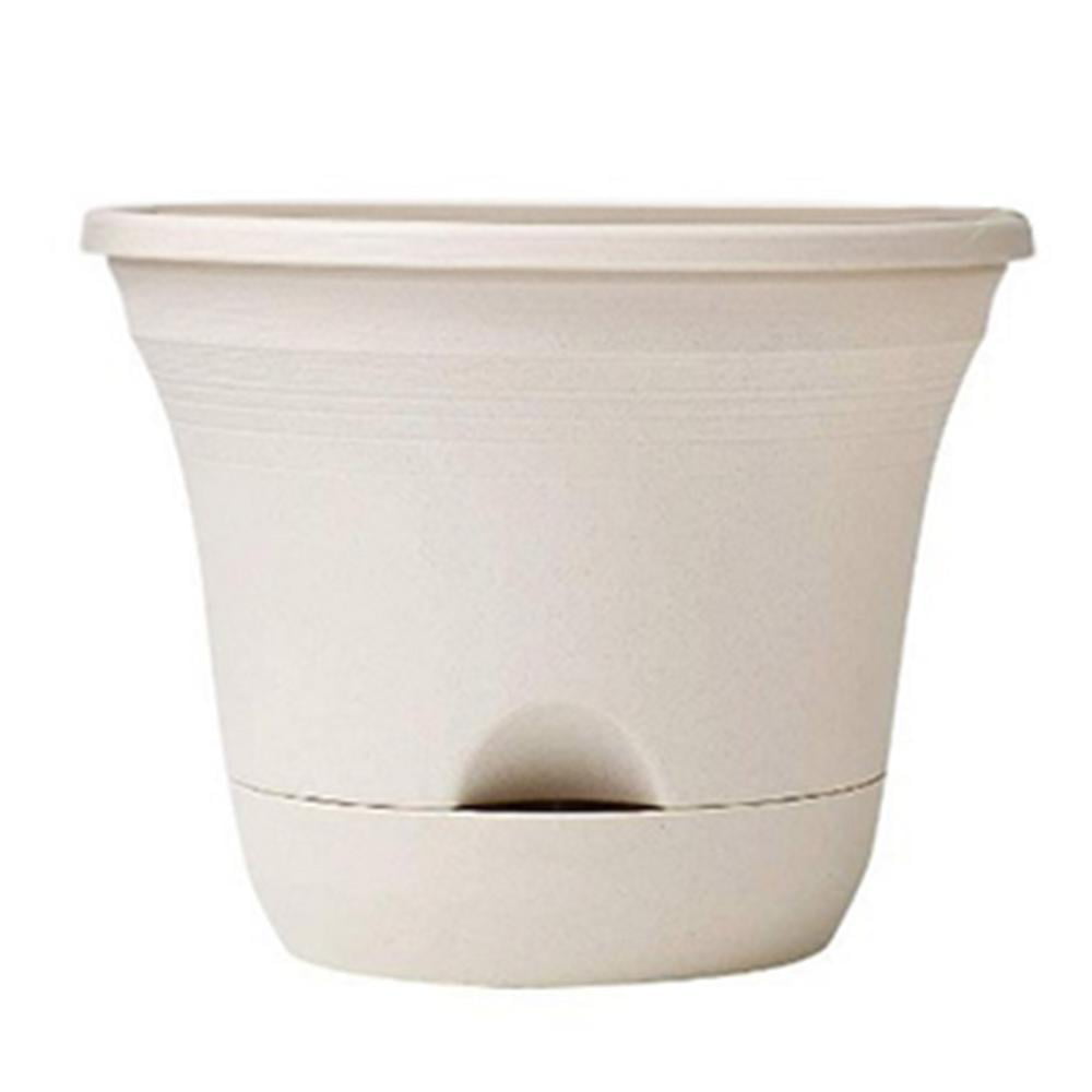 Automatic Self Watering Round Plastic Plant Flower Pot Garden  Home Office Decor 