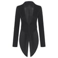 thumbnail image 6 of iiniim Women's Suit Balzer Long Sleeve Tailcoat Jackets Pageant Evening Cocktail Party Tuxedo Dress Coats Black L, 6 of 7