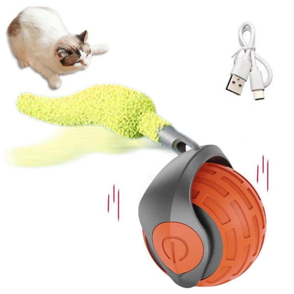 Interactive Cat Toys Ball for Indoor Cats Fast Rolling on Carpet, Chirping & Motion Activate Cat Toys
