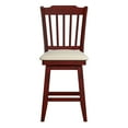 thumbnail image 4 of Weston Home Sheena Wood Slat Back 24-inch Counter Height Swivel Stool, Antique Berry Red, 4 of 6