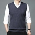 thumbnail image 5 of uikmnh Fall Sweater Male Knitted Vest Vest V Neck Sleeveless Padded Sweater Vest, 5 of 9