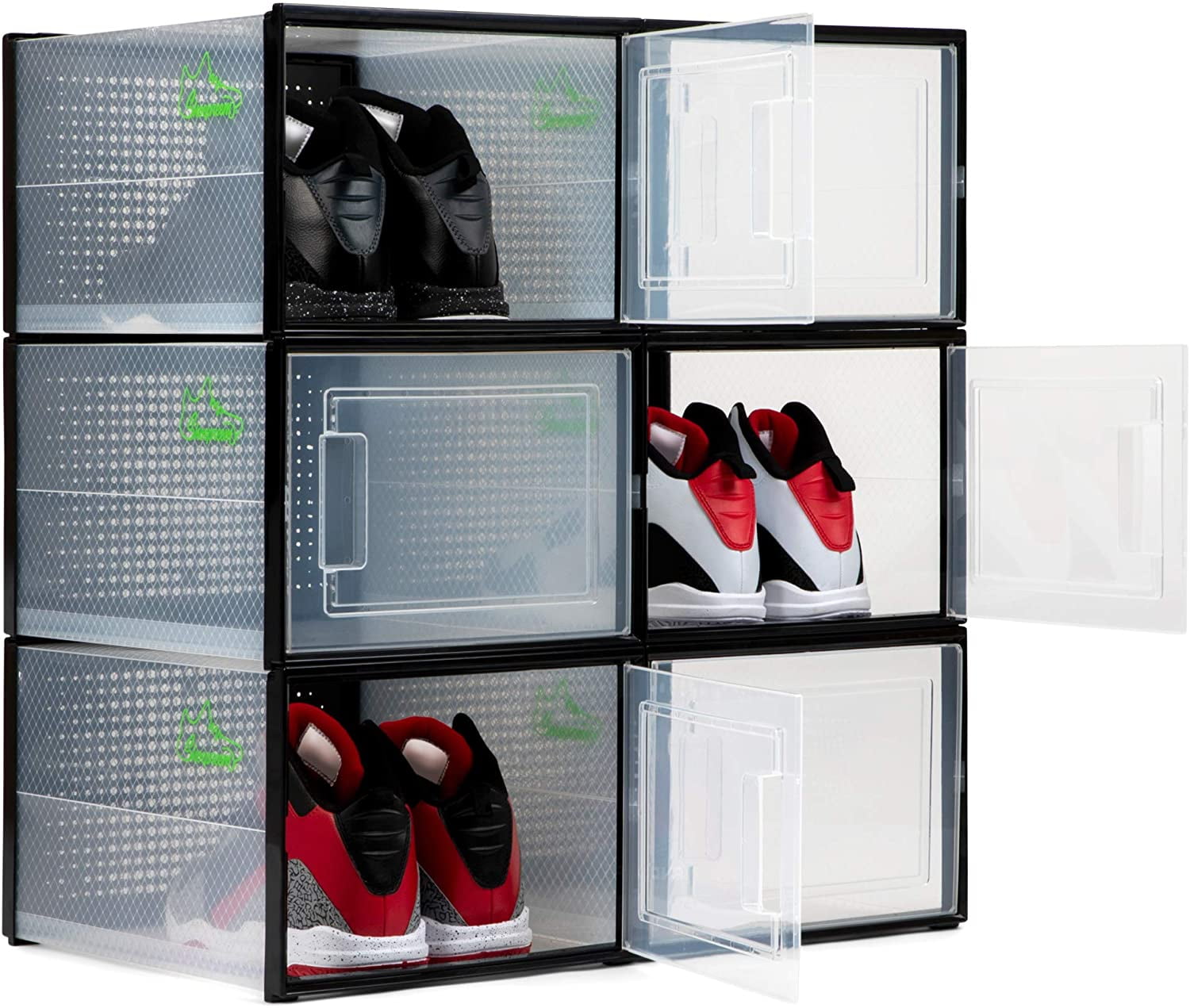 Stackable Shoe Box Stacking Shoe Box Home Storage Click Shoe Organiser Tidy 