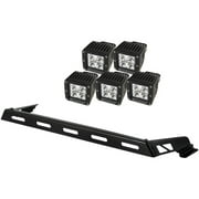 Rugged Ridge 11232.05 Light Bar Kit, Hood Mounted, 5 Square; 07-18 Jeep Wrangler JK Fits select: 2008,2015-2018 JEEP WRANGLER UNLIMITED