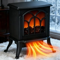 Freestanding Electric Fireplace Stove Heater with 3D Flame Effect