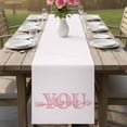 thumbnail image 4 of Valentine's Day Table Runner 72 Inches, Pink Love You with Arrow Minimalist Bed Runner Dresser Scarves Tabletop for Indoor Outdoor Parties/Ceremony/Banquet, 13" x 72", 4 of 8