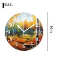 thumbnail image 2 of 16 Inch Wall Clock Battery Operated Silent Clock Decorative for Office, Kitchen, Outdoor, Living Room，Fall White Fall Birch Trees with Autumn Leaves Growth Adorable, 2 of 4