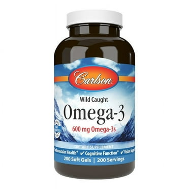 Carlson Elite Omega-3 Gems Natural Lemon 800mg - 60 Softgels - Walmart.com