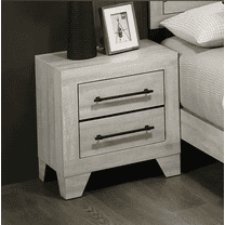 Leovanni Contemporary 2-Drawer Nightstand,Light Gray