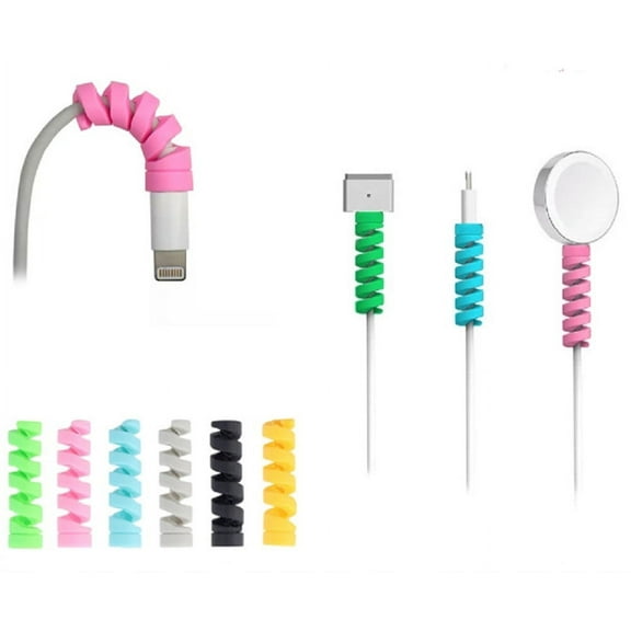 24-Piece Soft Silicone Charging Cable Protector Set – Spiral Cord Savers for USB Phone Chargers TIKA