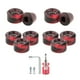 thumbnail image 1 of 8 piezas de ruedas para patines, patines cuádruples, ruedas de repuesto para patines cuádruples para exteriores con rodamientos ABEC-9 608RS (58 x 32 negro rojo Macarena Ruedas de patines, 1 of 8