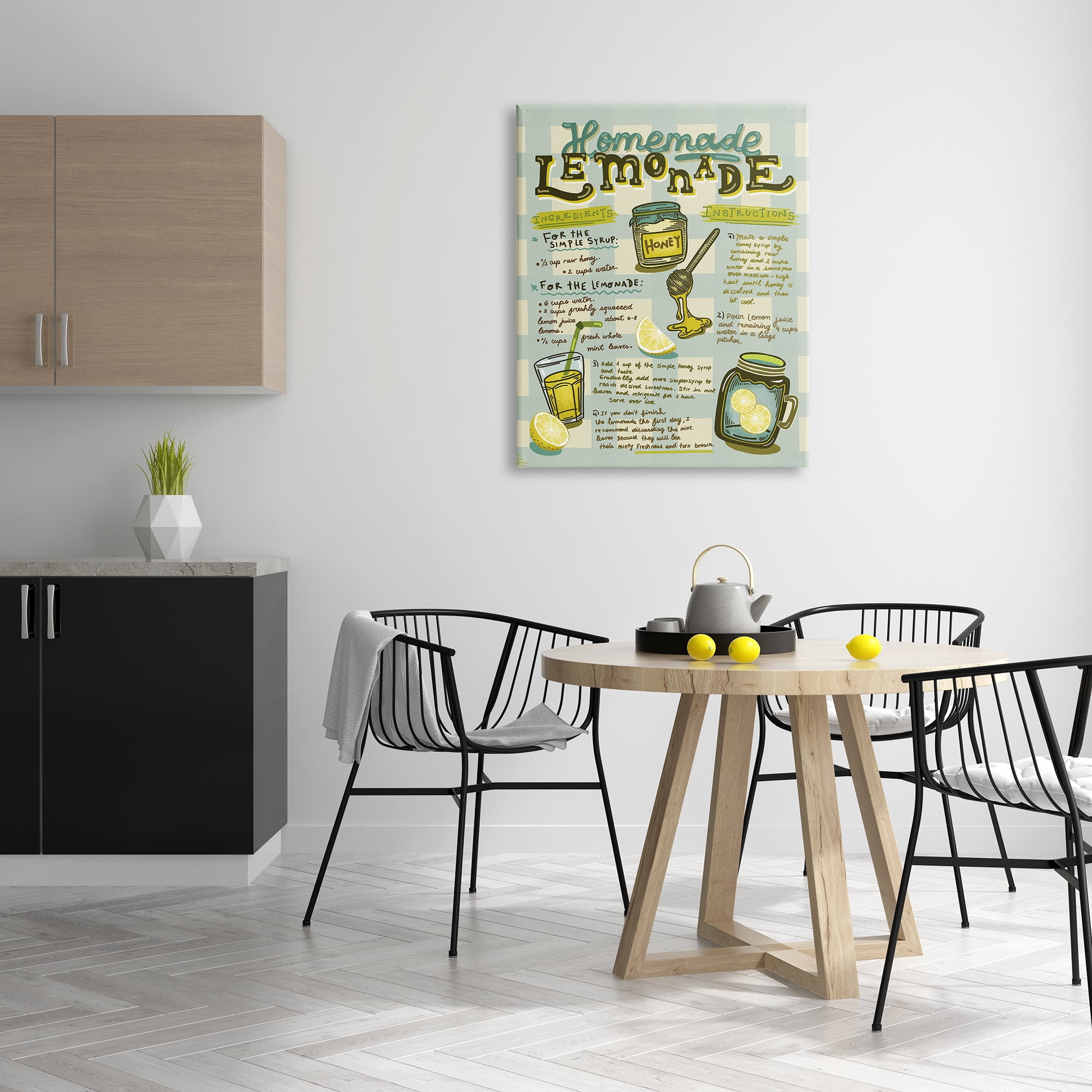 Stupell Indtries Homemade Lemonade Blue Picnic Plaid Vintage Drink Recipe,30 x 40,Design by Andrea Jasid Grassi