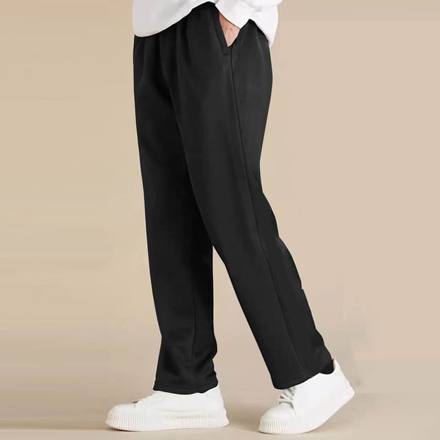 Odeerbi 8-18 Años Niños Niñas Entrenamiento Pantalones Deportivos Pantalones de Algodón de Pierna Ancha Color Sólido Ocio Correr Pantalones Con Bolsillo