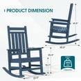 thumbnail image 5 of SERWALL Outdoor Rocking Chair Set of 2, HDPE Patio Rocker for Lawn, Porch, Blue, 5 of 12