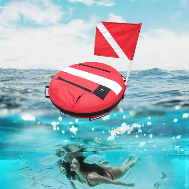 Freediving Buoy Float with Dive , Inflatable Gear Equipment for Scuba Red 