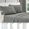 thumbnail image 3 of Lanco Premium 4 Piece Sheet Set, Bed Size: King, Bamboo Cooling, Solid Color, Dark Grey, Set Includes: (1) Flat Sheet, (1) Fitted Sheet, (2) Pillow Case, 3 of 5