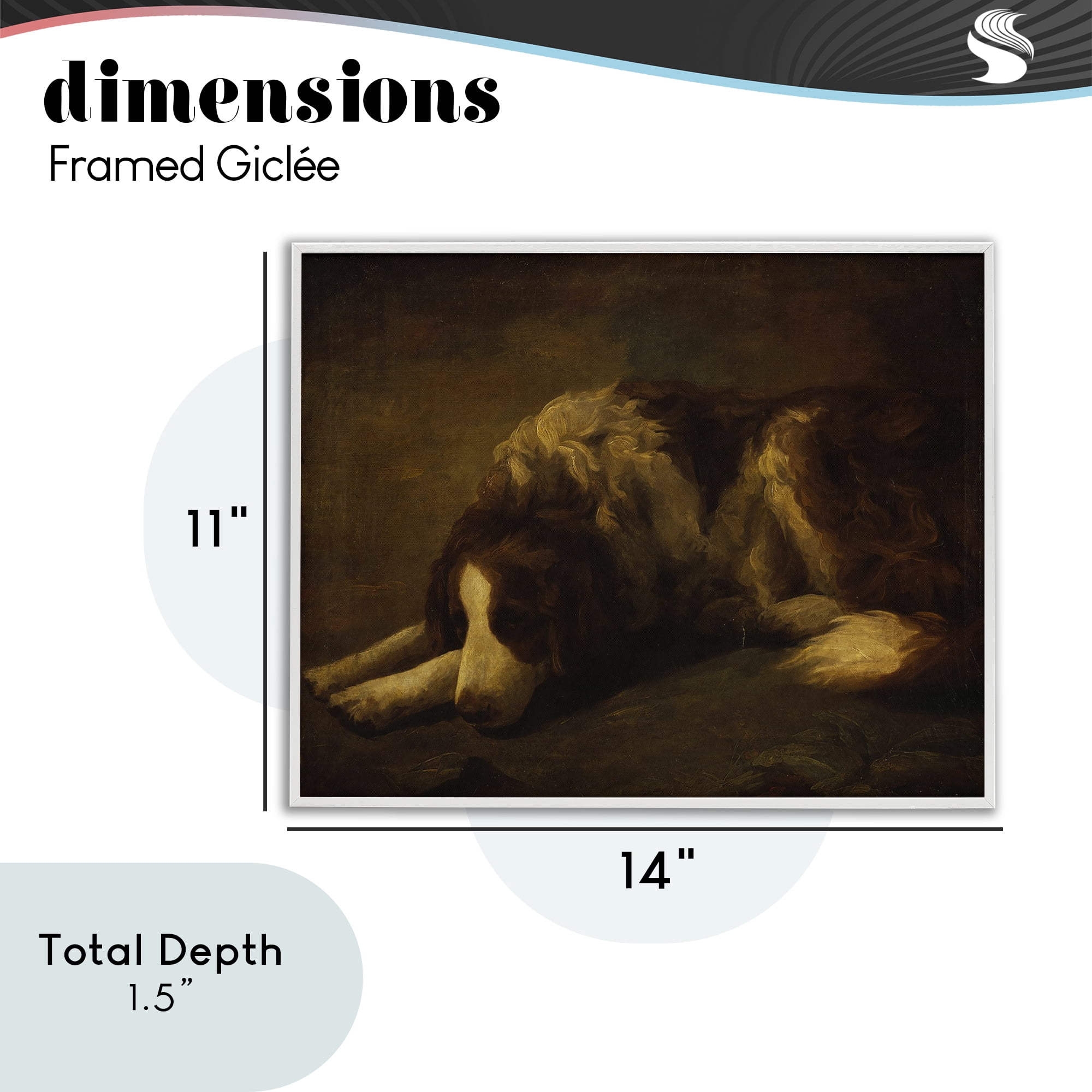 Stupell Industries Dim Lighted Classic Dog White Framed Giclee Art, design by Lil' Rue