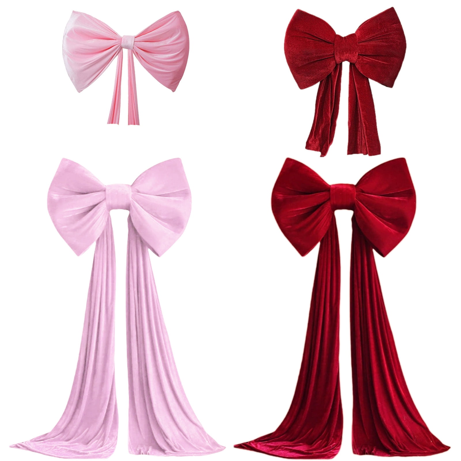 Large Red Plushie Bow Tie For Wedding And Party Backdrop Decoration With Vibranted Color And Soft Texture