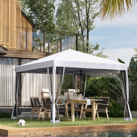 Pop Up Canopy Tent,Outdoor Tent Canopy Foldable Portable Canopies for Camping, Patio,Easy Up Gazebo Canopy with Carry Bag,White