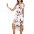 thumbnail image 4 of CALIPESSA Women's Summer White Floral Print Maternity Empire Waist Loose Swing Pregnancy Casual Midi Dress, 4 of 5