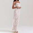 thumbnail image 5 of Jamsmile Women Dress Square Neck Tie Strap Sheer Lace Long Sleeve Maxi Dresses Crochet Shawl Elegant Evening Bodycon Dress, 5 of 9