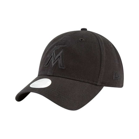 Miami Ink Black Heart Miami Marlins New Era Women's 9TWENTY Core Classic Twill Adjustable Hat - Black - OSFA ()