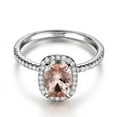 thumbnail image 2 of JeenJewels Sale 1.25 carat Morganite (Oval cut Morganite) Solitaire Engagement Ring in 10k White Gold for Women, 2 of 2