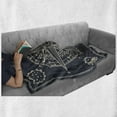 thumbnail image 6 of Nautical Soft Flannel Fleece Throw Blanket, Demonstration of a Compass Design with Windrose and Sun Moon Print, Cozy Plush for Indoor and Outdoor Use, 60" x 80", Dark Blue Grey Eggshell, by Ambesonne, 6 of 6