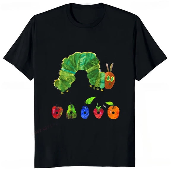 The Very Hungry Caterpillar Cartoon Printed Tshirt Summer Style Casual Fashion Couples Clothing Y2K Harajuku Unisex Tees