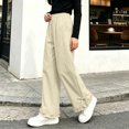 thumbnail image 4 of Lmnyox Wide Leg Pants for Girls Fashion Cute Baggy High Waist Trousers Lightweight Solid Color Workout Pants, 4 of 8