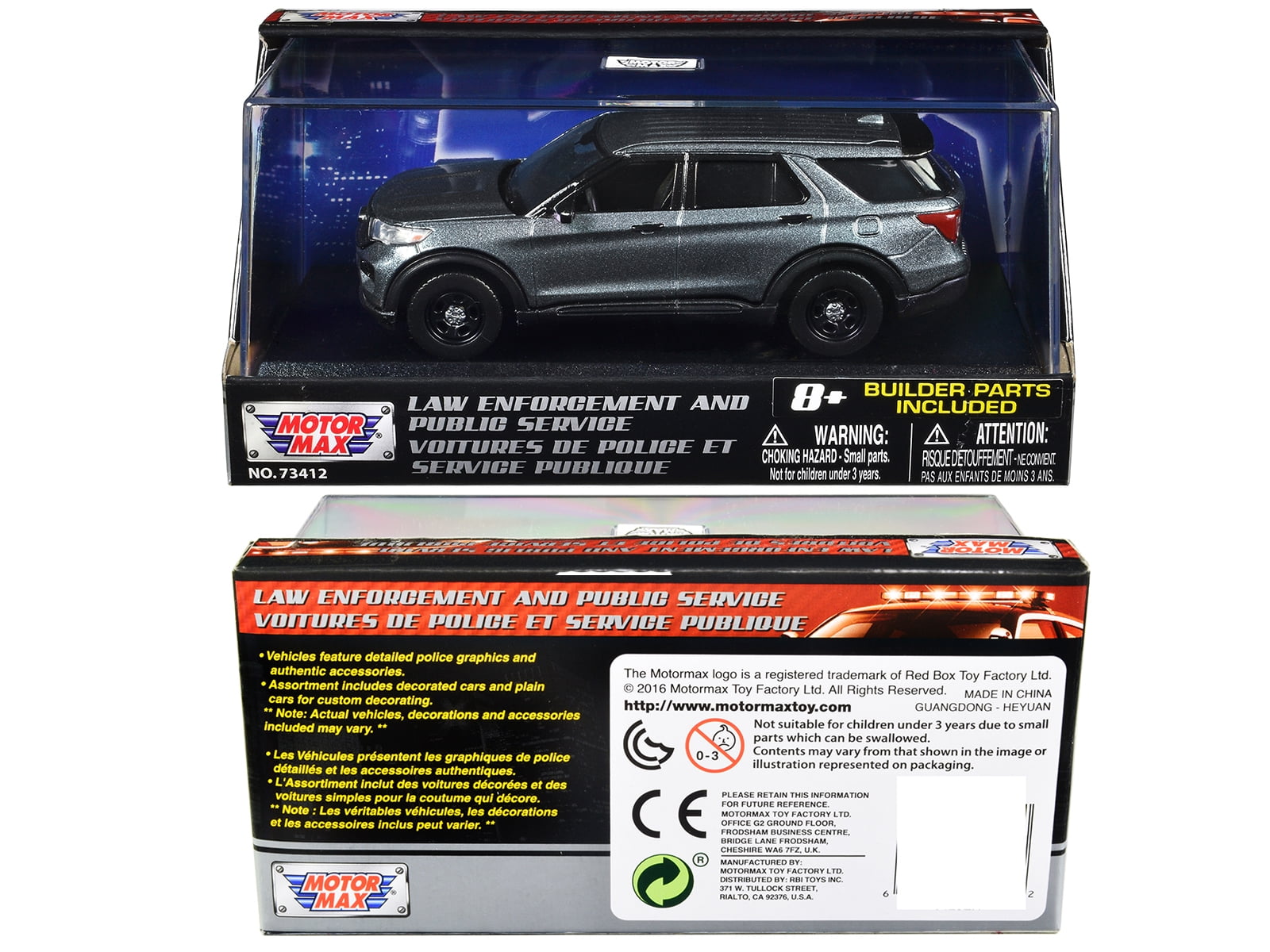 2022 Ford Police Interceptor Gray Metallic Unmarked "Law Enforcement & Public Service" Series 1/43 Diecast Model Car by Motormax