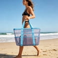 thumbnail image 6 of Women mesh beach bag Large foldable toys pool shoulder bag Vacation tote bag with zipper pocket for picnic, 6 of 6