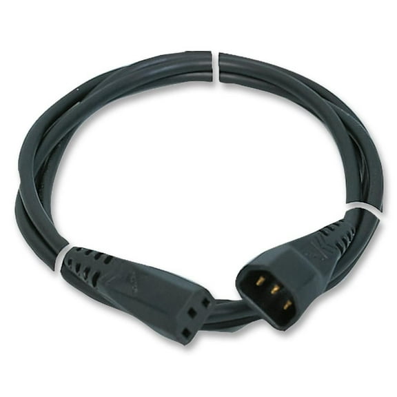 PRO ELEC - IEC C14 Plug to IEC C13 Socket Extension Lead 6A 2m Black