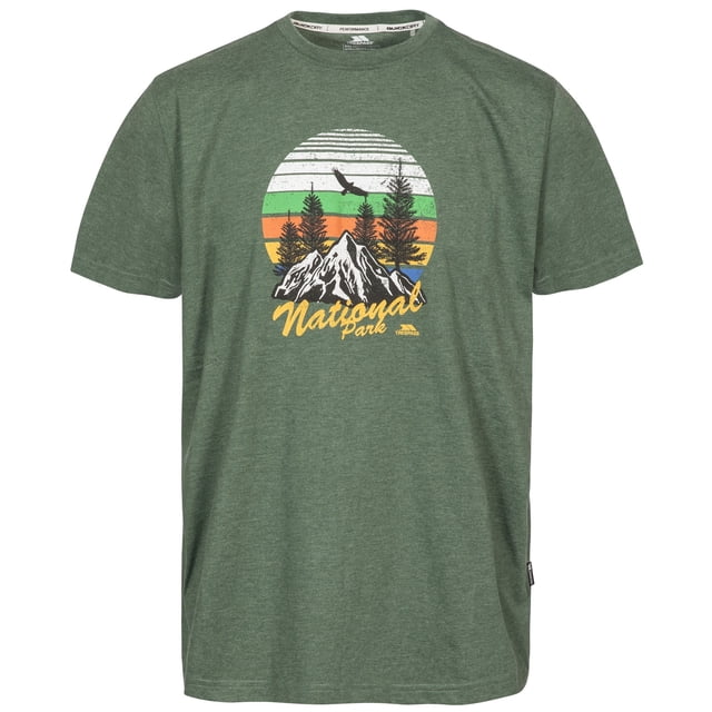 Trespass - Camiseta con imagen Estate para hombre caballero (Gris Jaspeado)