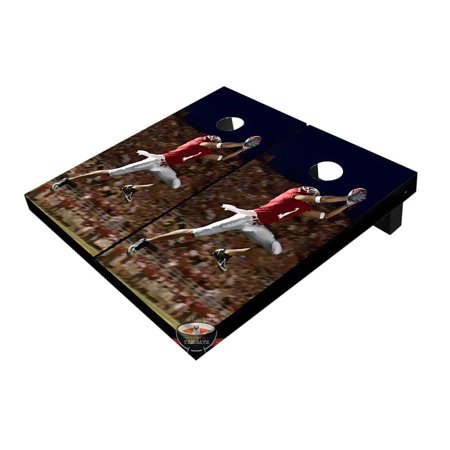 Skip's Garage Football Catch Solid Wood Cornhole Board Set