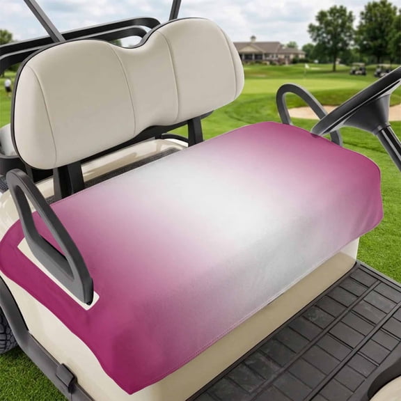 Golf Cart Seat Covers for 2 Seater,Rose Red Ombre Microfiber Cart Seat Towel Blanket,Pink White Gradient Modern Abstract Art Absorbent Breathable NonSlip Bench Seats Protector for Golf Course 51"x31"