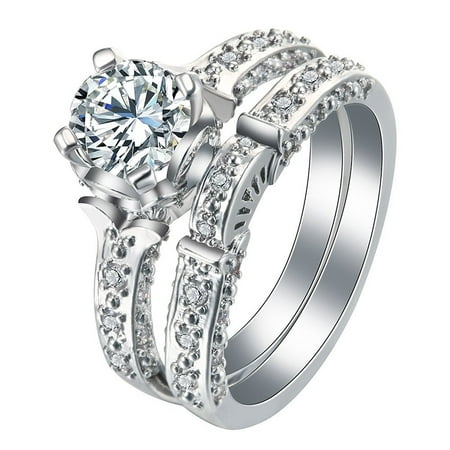 Gorgeous Wedding Rings - Dorotha Gorgeous Bridal Wedding Ring Set- Ginger Lyne Collection