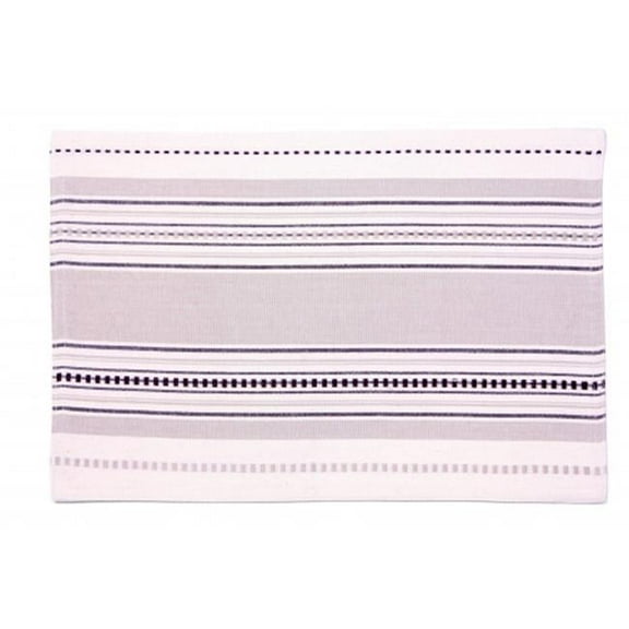 Mr. MJs Trading AG-01270S-4 19 in. Ribbed Placemats, Coco Stripe - Set of 4