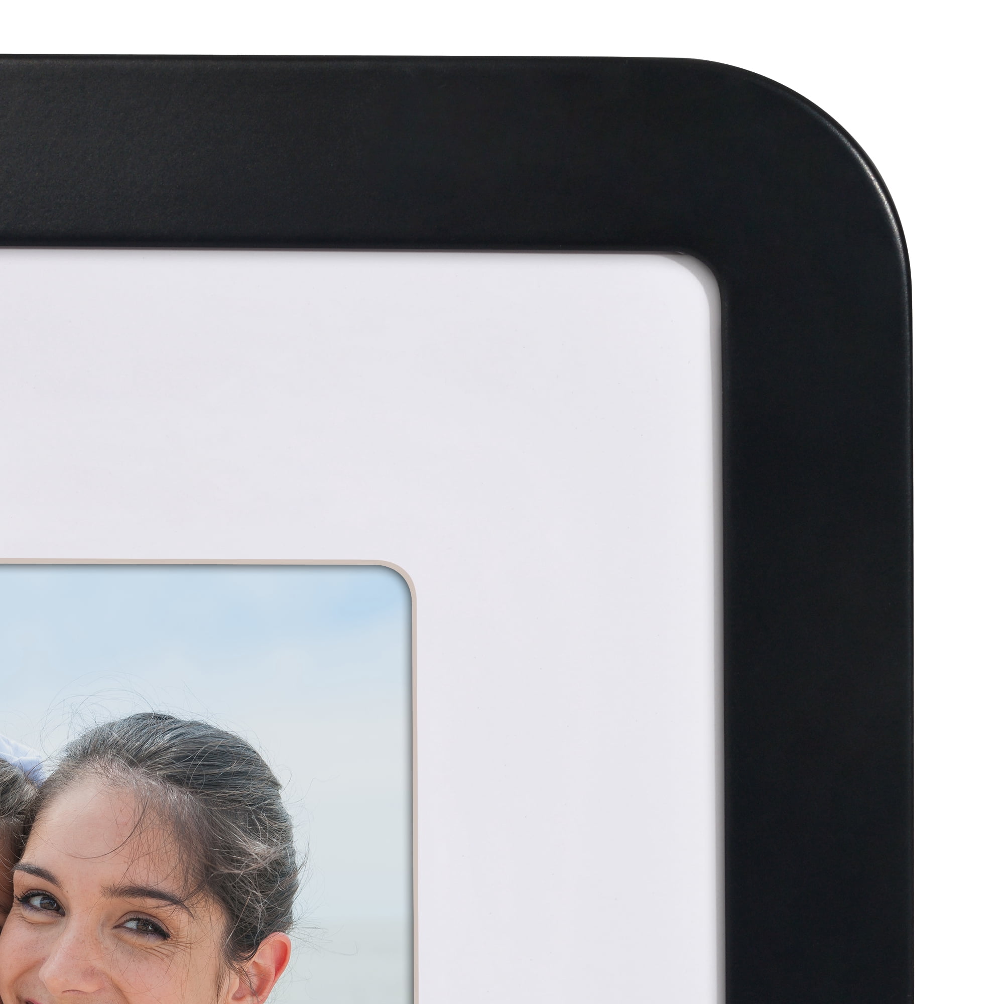 Americanflat 12x12 Picture Frame with Shatter-Resistant Glass with 8x8 Mat Round Corner Molding Mod - Black