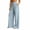 Blue01, variant on Women's Drawstring Striped Pants Loose Wide Leg Casual Low Waist Pants Comfy Loungewear Trousers with Pockets Green