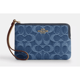 Coach Women's Small Pebbled Leather Snap Wallet (Denim) - Walmart.com