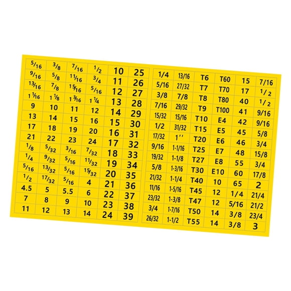 Etiquetas para herramientas, resistentes, compactas, ligeras y portátiles, para cajas de herramientas. Amarillo
