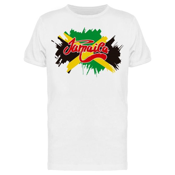"jamaica" With Flag Behind Tee Men's -Image by Shutterstock