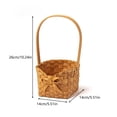 thumbnail image 2 of Handwoven Wicker Flower Girl Basket With Bow Wedding Petal Basket Small Storage Basket For Ceremony Party Home Decor, 2 of 7