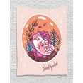 thumbnail image 1 of Sleep Tapestry, Succulent Garden Terrarium with Kawaii Cat Japanese Style Nature Illustration, Wall Hanging for Bedroom Living Room Dorm Decor, 60W X 80L Inches, Multicolor, by Ambesonne, 1 of 2