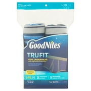 GoodNites TruFit Real Underwear for Boys L/XL 60-100 lbs Starter Pack, 2 count