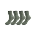 thumbnail image 2 of PULLIMORE 2 Pairs Wool Socks for Men, Thick Warm Winter Wool Hiking Socks, Breathable Solid Crew Mens Socks (Green), 2 of 9