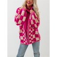 thumbnail image 3 of SUNSIOM Cardigan à Carreaux pour Femmes Manches Longues Ouvert devant Décontracté Mode Urbaine pour Automne Hiver, 3 of 6