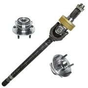 Detroit Axle - 4WD Front Left Axle Shaft + Wheel Hub and Bearing Replacement for 1994-1999 Dodge Ram 1500 (2-Wheel ABS) - 3pc Set