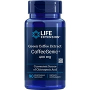 Life Extension CoffeeGenic Green Coffee Extract - Helps Maintain Already-Healthy Glucose Levels After Meals - Gluten-Free, Non-GMO - 90 Vegetarian Capsules